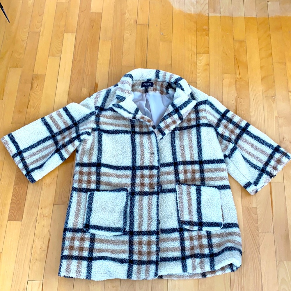 Oversized faux wool coat